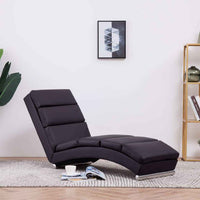 vidaXL Chaise longue couro artificial preto
