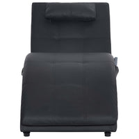vidaXL Chaise longue de massagem c/ almofada couro artificial preto