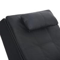 vidaXL Chaise longue de massagem c/ almofada couro artificial preto