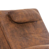 vidaXL Chaise longue massagem c/ almofada camurça artificial castanho