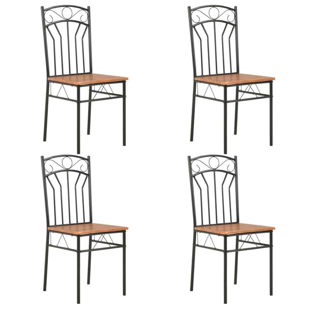 vidaXL Cadeiras de jantar 6 pcs MDF castanho