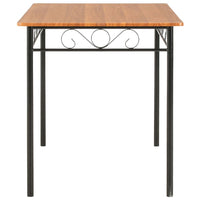 vidaXL 7 pcs conjunto de jantar em MDF e aço castanho
