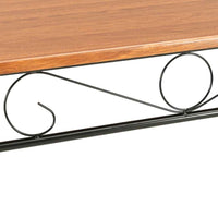 vidaXL 7 pcs conjunto de jantar em MDF e aço castanho