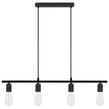 vidaXL Candeeiro teto c/ lâmpadas incandescência 2 W preto 80 cm E27
