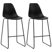 vidaXL Cadeiras de bar 6 pcs plástico preto