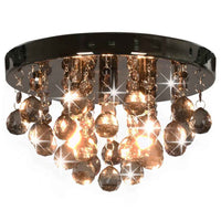 Lustre redondo de cristal cromado