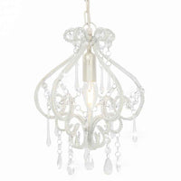 vidaXL Candeeiro de teto com contas redondo E14 branco