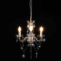 vidaXL Lustre com contas redondo 3 x E14 branco