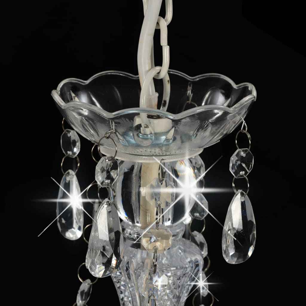 vidaXL Lustre com contas redondo 3 x E14 branco