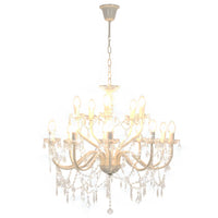 vidaXL Lustre com 2 andares branco 15 x lâmpadas E14