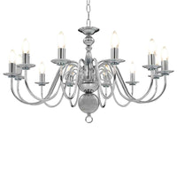 vidaXL Lustre antigo de 12 lâmpadas E14 branco