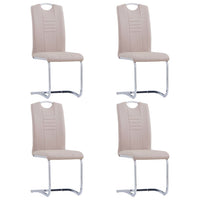 vidaXL Cadeiras de jantar cantilever 4 pcs couro artificial preto