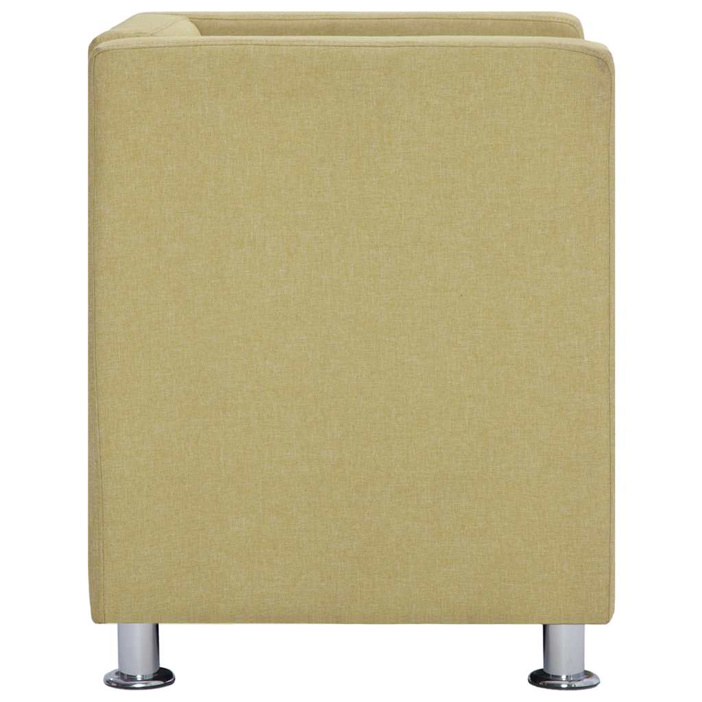 vidaXL Poltrona em forma de cubo tecido verde