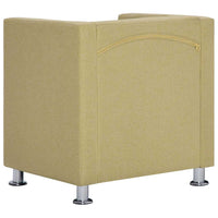 vidaXL Poltrona em forma de cubo tecido verde