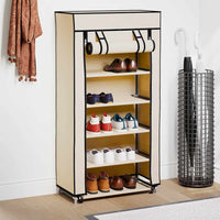 vidaXL Armário p/ sapatos com cobertura 58x28x106cm tecido preto