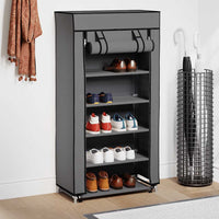 vidaXL Armário p/ sapatos com cobertura 58x28x106cm tecido preto