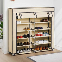 vidaXL Armário p/ sapatos com cobertura 115x28x110cm tecido preto