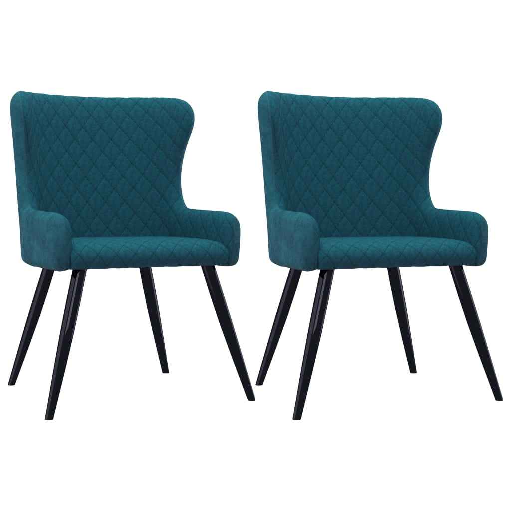 vidaXL Cadeiras de jantar 2 pcs veludo azul