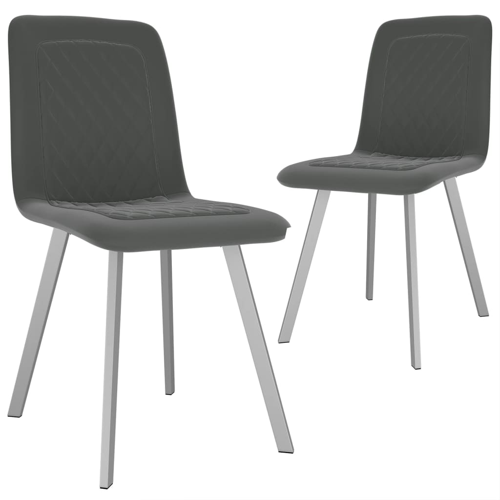 vidaXL Cadeiras de jantar 2 pcs veludo cinzento