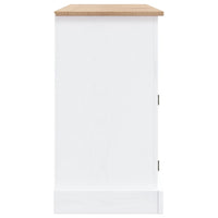 vidaXL Aparador Corona Range 132x43x78 cm pinho mexicano maciço branco