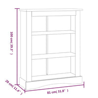vidaXL Estante 3 prateleiras pinho mexicano Corona 81x29x100 cm branco