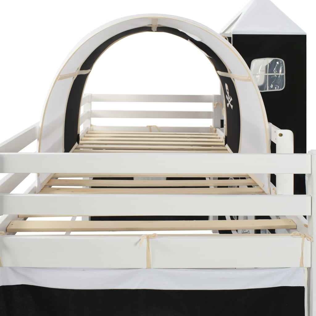 vidaXL Estrutura de cama infantil c/ escorrega e escada pinho 97x208cm