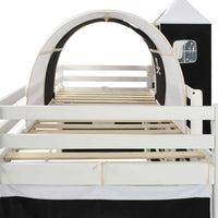 vidaXL Estrutura de cama infantil c/ escorrega e escada pinho 97x208cm