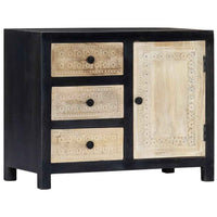 vidaXL Móvel apoio esculpido à mão 75x35x60 cm madeira mangueira cinza