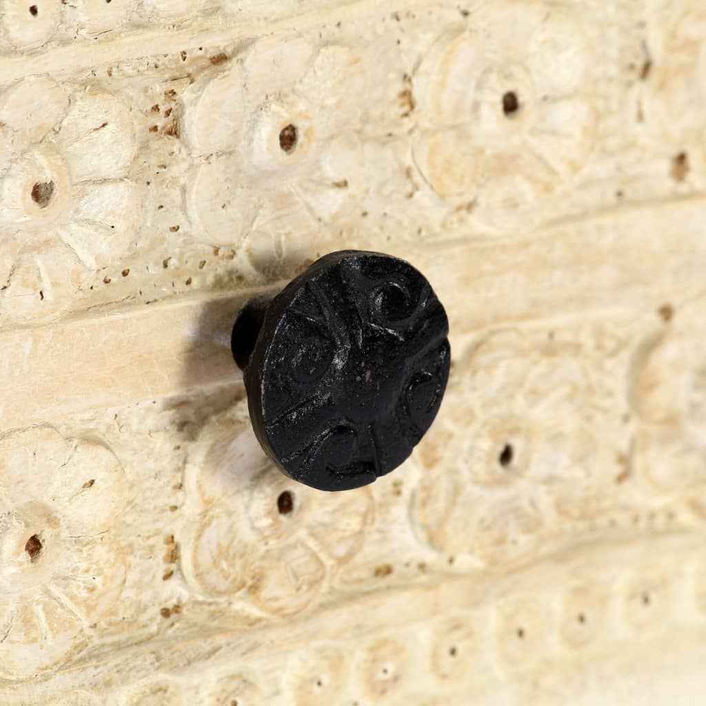 vidaXL Móvel apoio esculpido à mão 75x35x60 cm madeira mangueira cinza