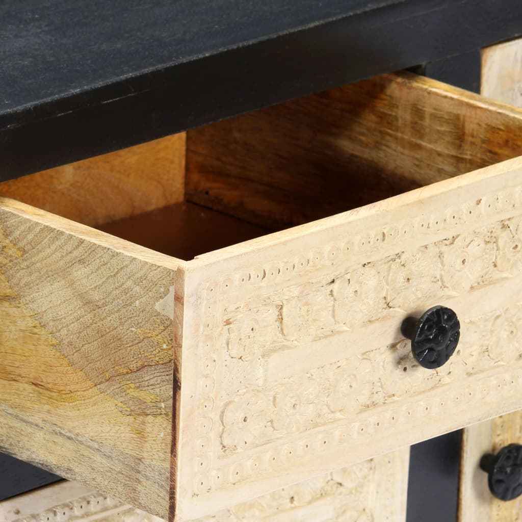 vidaXL Móvel apoio esculpido à mão 75x35x60 cm madeira mangueira cinza