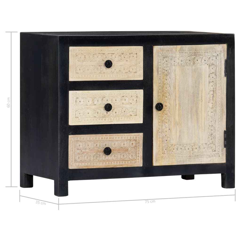 vidaXL Móvel apoio esculpido à mão 75x35x60 cm madeira mangueira cinza