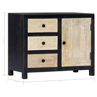 vidaXL Móvel apoio esculpido à mão 75x35x60 cm madeira mangueira cinza