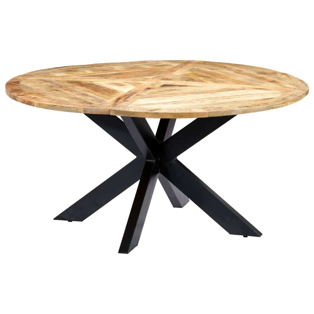 vidaXL Mesa de jantar redonda 150x76 cm madeira de mangueira maciça