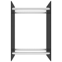 vidaXL Suporte para lenha 40x35x60 cm vidro preto