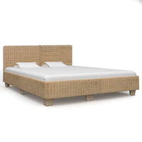 vidaXL Estrutura de cama artesanal em vime natural 140x200 cm