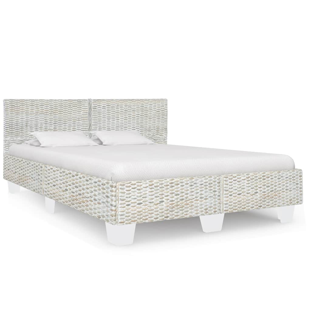 vidaXL Estrutura de cama artesanal em vime natural 140x200 cm