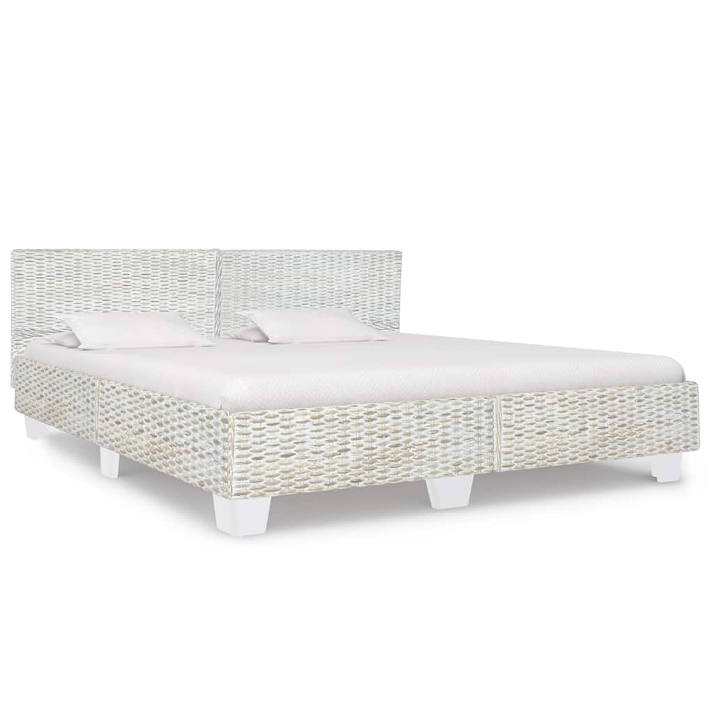vidaXL Estrutura de cama artesanal em vime natural 140x200 cm