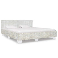 vidaXL Estrutura de cama artesanal em vime natural 140x200 cm