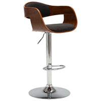 vidaXL Banco de bar em madeira arqueada e couro artificial