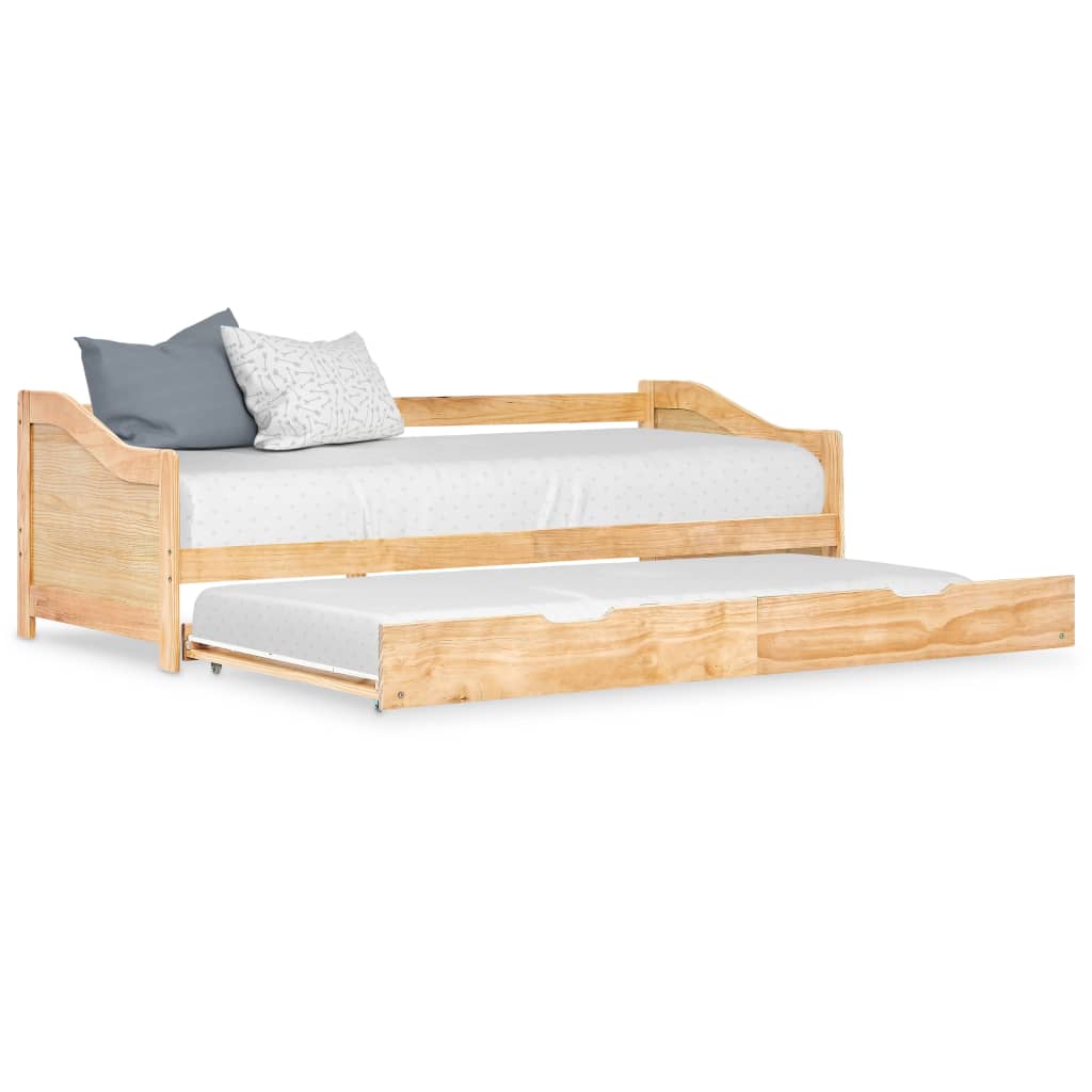 vidaXL Estrutura sofá-cama de puxar madeira de pinho 90x200 cm branco