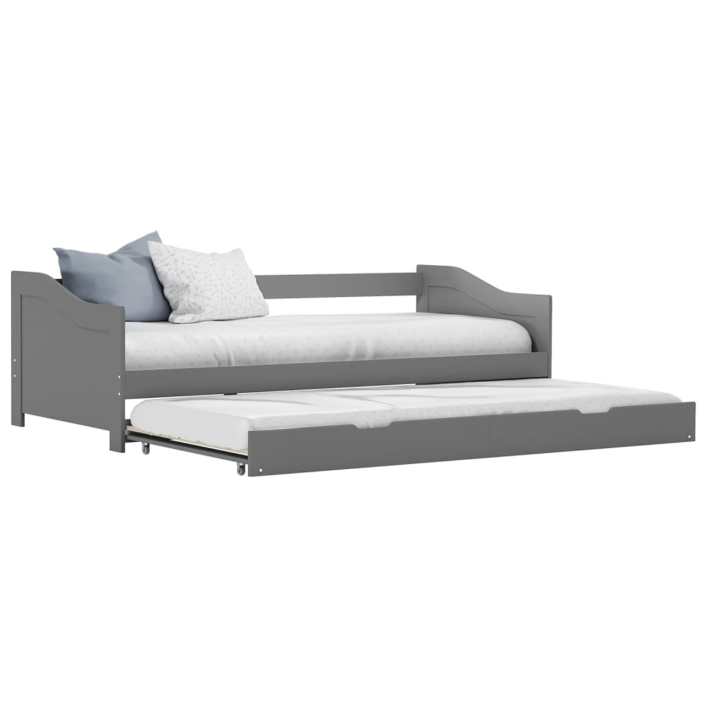 vidaXL Estrutura sofá-cama de puxar madeira de pinho 90x200 cm branco
