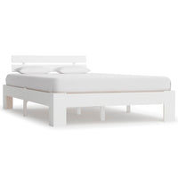 vidaXL Estrutura de cama 90x200 cm pinho maciço branco