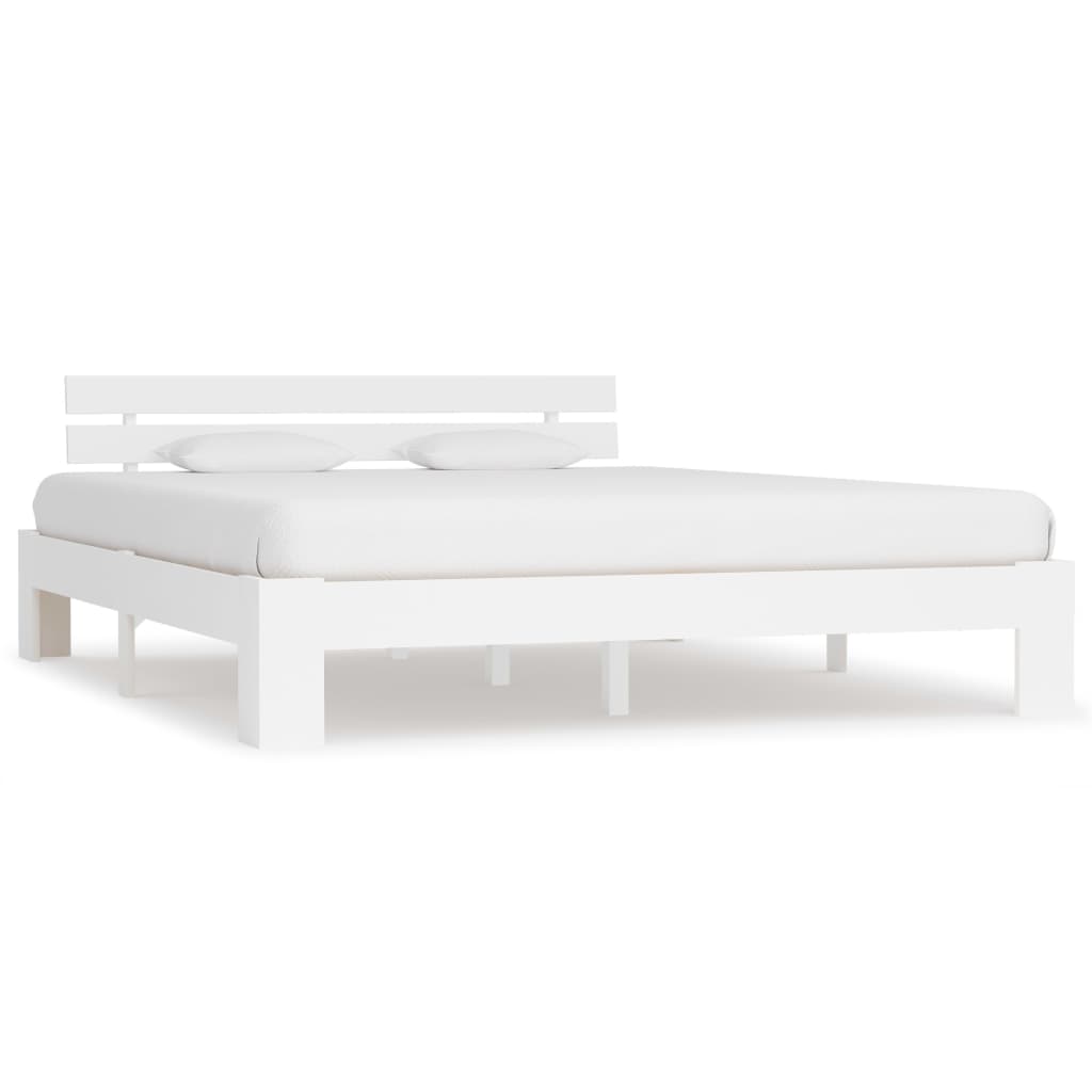vidaXL Estrutura de cama 90x200 cm pinho maciço branco