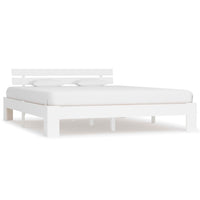 vidaXL Estrutura de cama 90x200 cm pinho maciço branco
