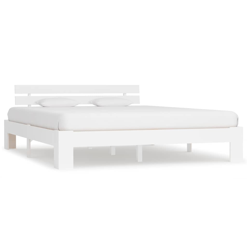 vidaXL Estrutura de cama 90x200 cm pinho maciço branco