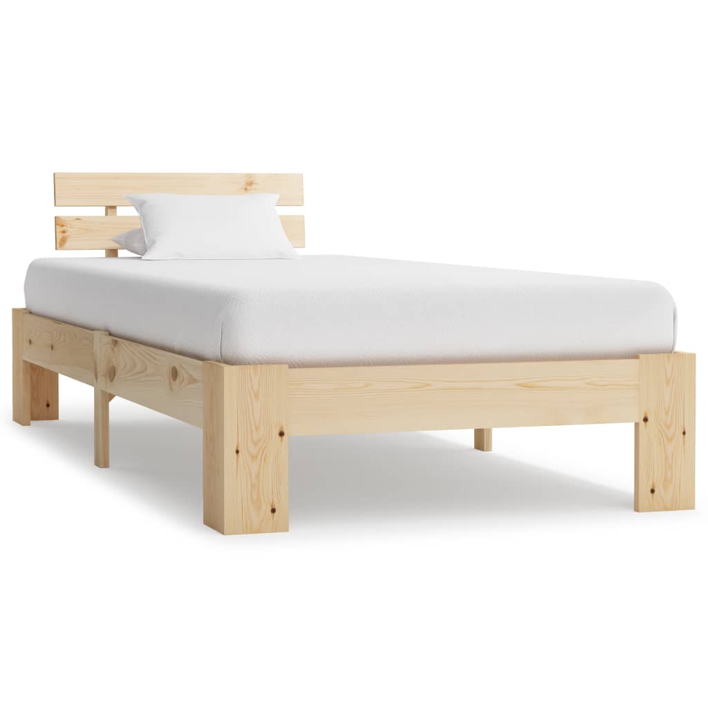 vidaXL Estrutura de cama 90x200 cm pinho maciço branco