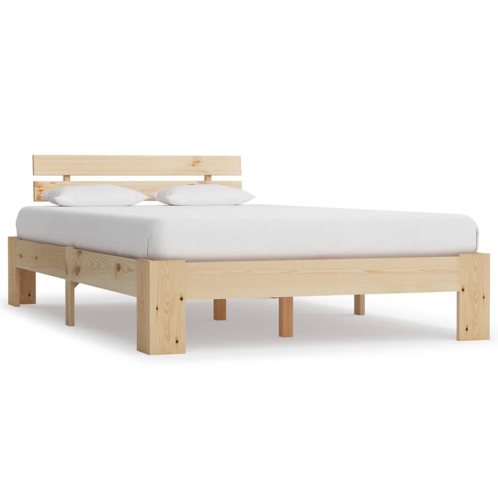 vidaXL Estrutura de cama 90x200 cm pinho maciço branco