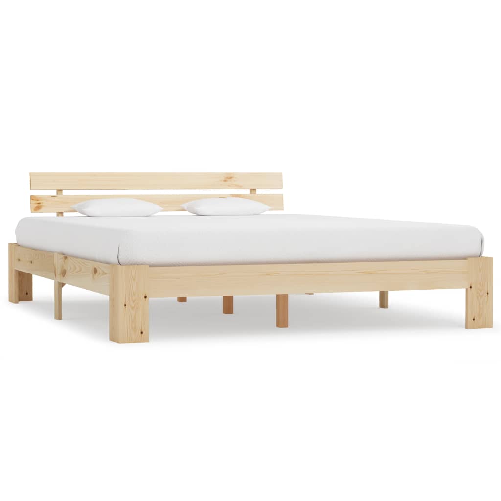 vidaXL Estrutura de cama 90x200 cm pinho maciço branco