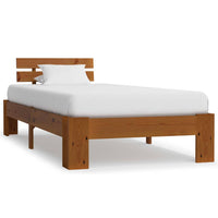 vidaXL Estrutura de cama 90x200 cm pinho maciço branco