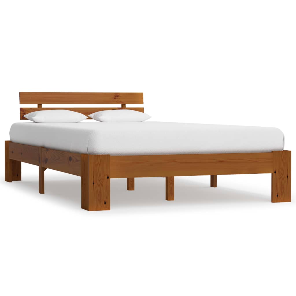 vidaXL Estrutura de cama 90x200 cm pinho maciço branco